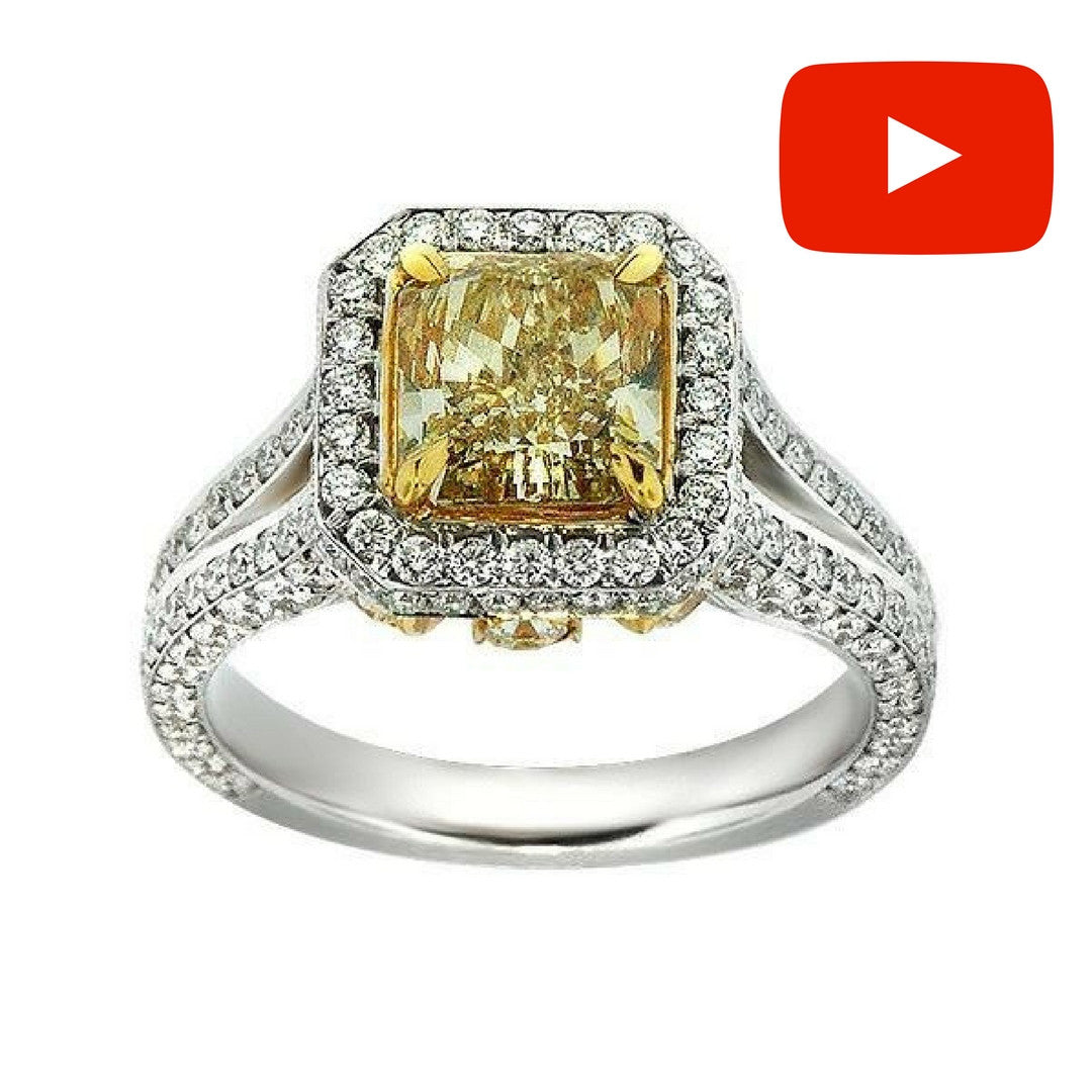 "ENGR02222" Canary Fancy Yellow Diamond Engagement Ring