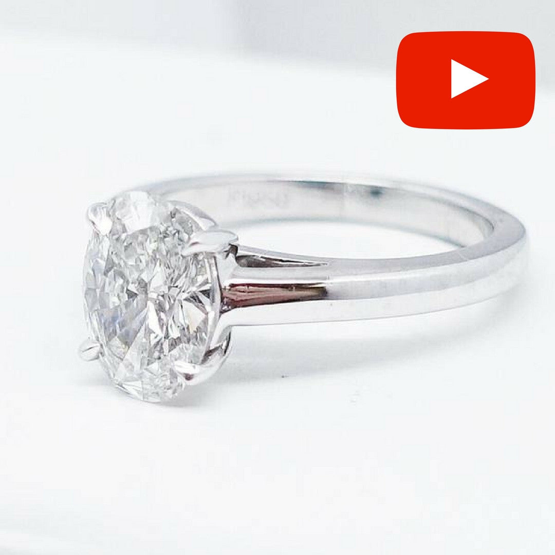 "ENGR02450" Oval Diamond Engagement Ring