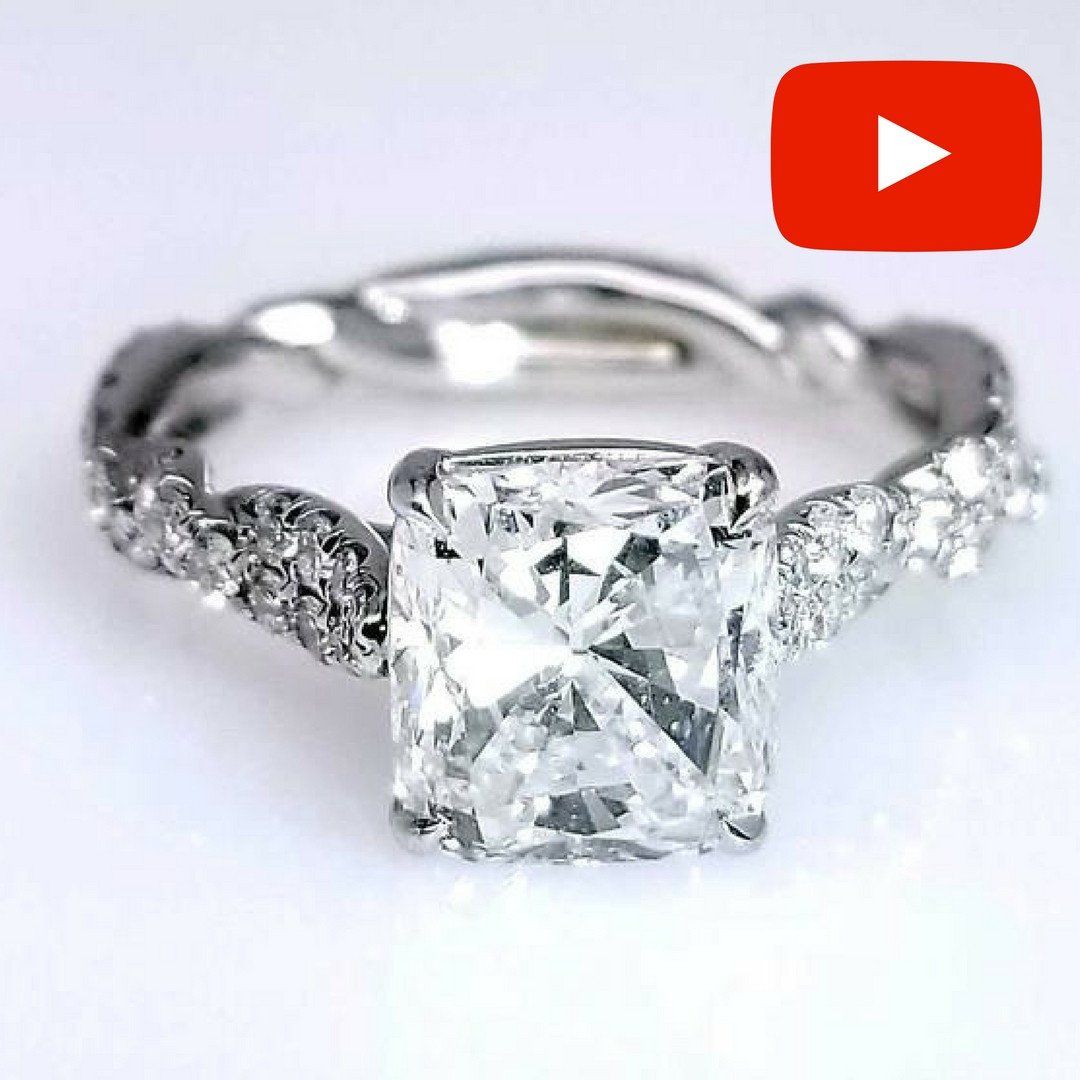 "ENGR03014" Handmade Cushion Cut Diamond Engagement Ring