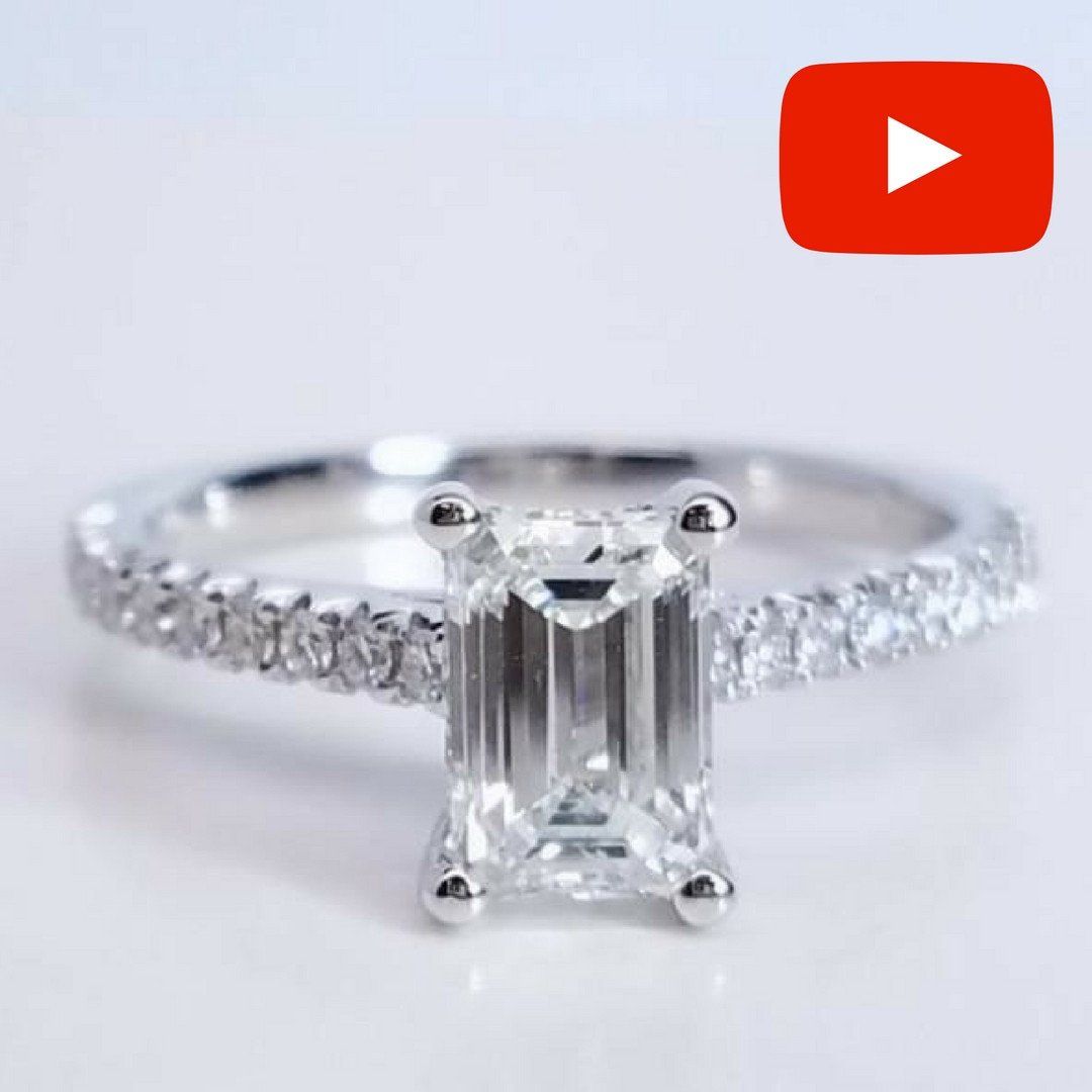 "ENGR03117" Emerald Cut Diamond Engagement Ring