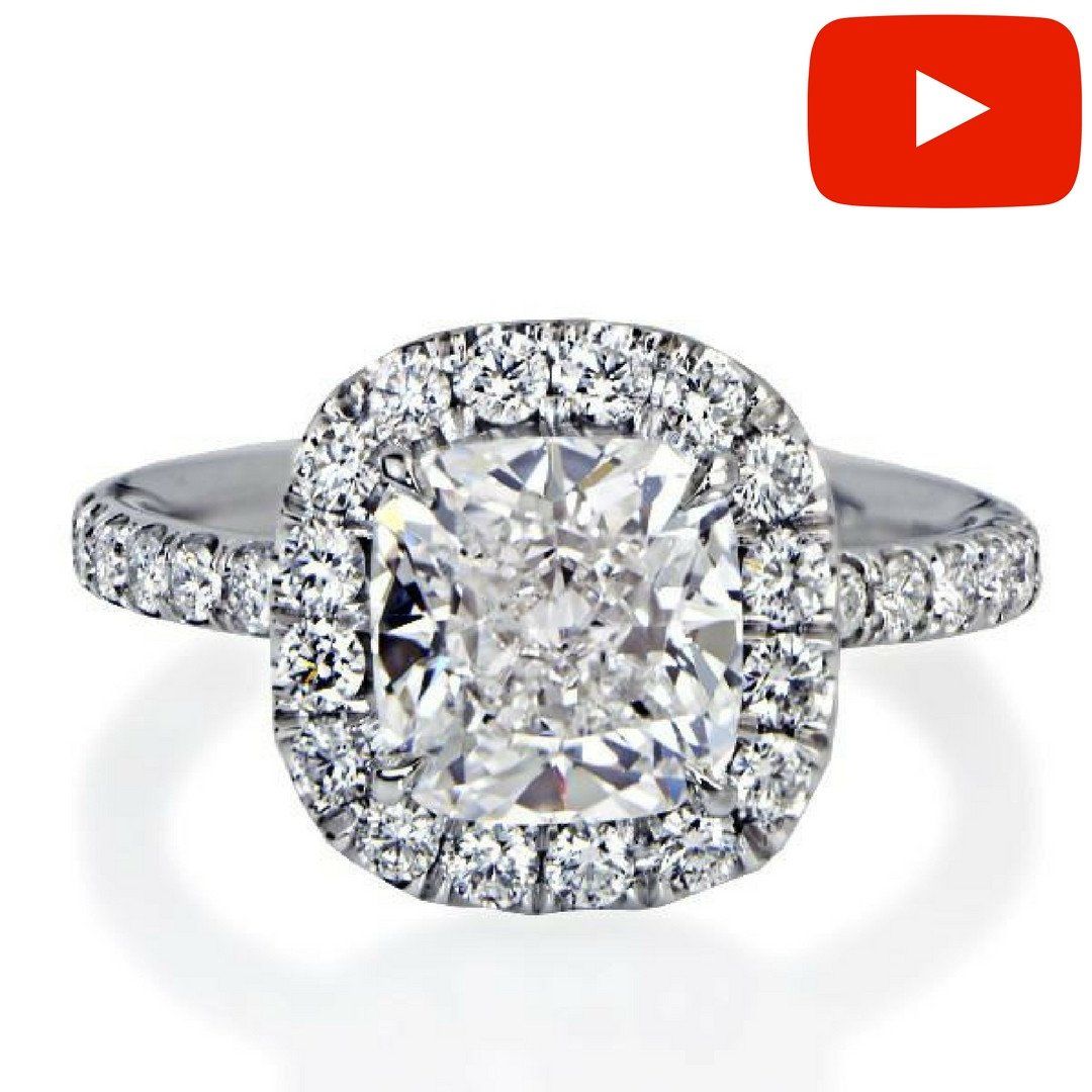 "ENGR02830" Cushion Diamond Halo Engagement Ring