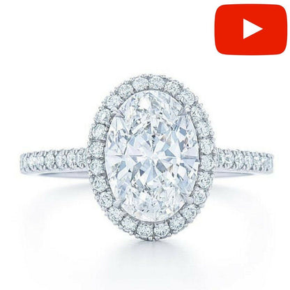 "ENGR02891" Oval Halo Diamond Engagement Ring