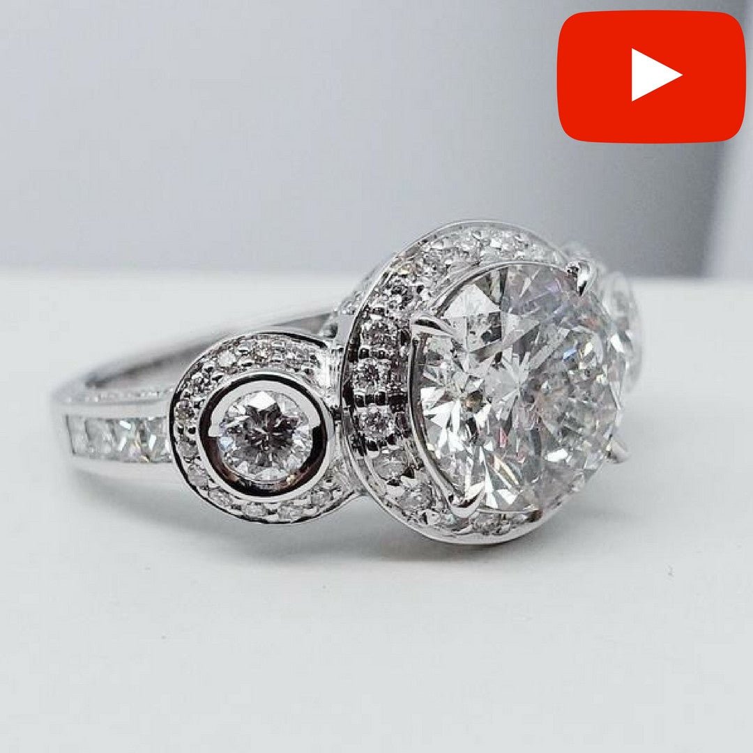 "ENGR01648" Three Stone Diamond Engagement Ring