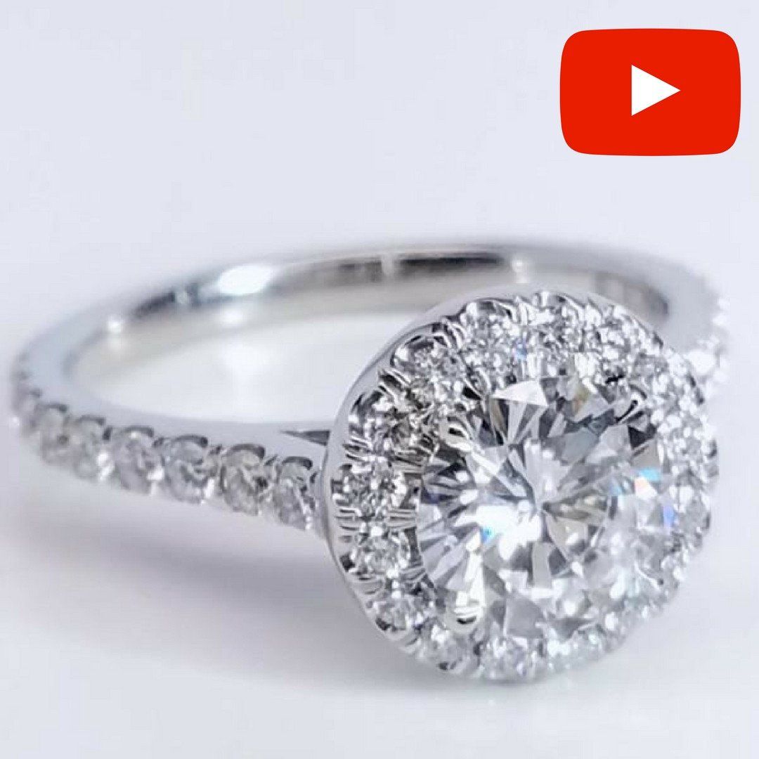 "ENGR03115" Round Diamond Halo Set Engagement Ring ENGR03115