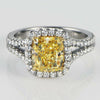 3.24 Total Carat Fancy Yellow Diamond Ladies Engagement Ring GIA