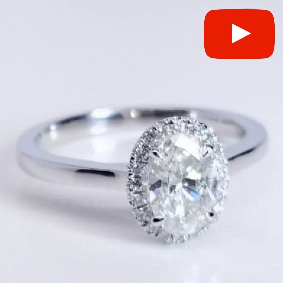 "ENGR03119" Oval Halo Diamond Engagement Ring ENGR03119