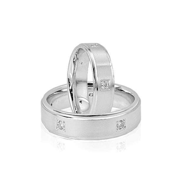 His & Hers 14K White Gold Diamond Wedding Bands
