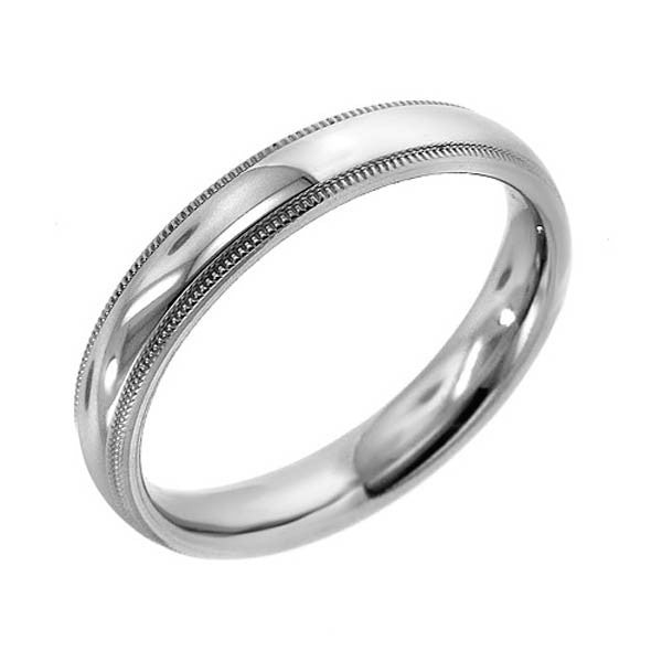 "WEDB01090" 14K White Gold Plain Band 3mm