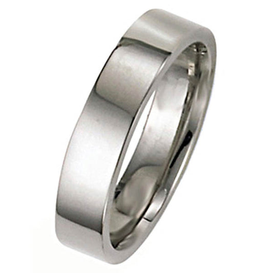 "WEDB01116" Flat 6mm Wedding Ring in 14K Gold