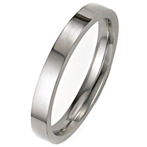 "WEDB01121" 14K 3MM Flat Wedding Band