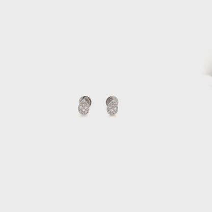 0.32 Carat Pear Shaped Diamond Earrings in 18K White Gold