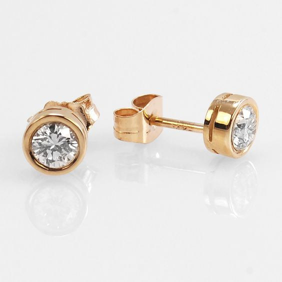 "EARR01355" Bezel Set Diamond Stud Earrings 0.26cts