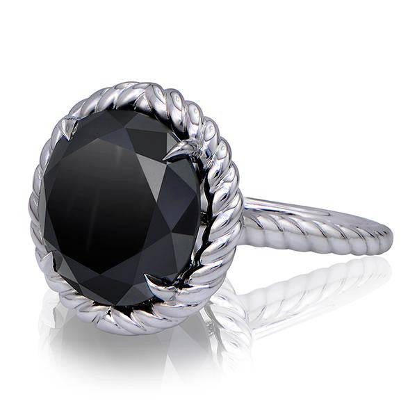 "LADRG01537" Black Diamond Fashion RingIn 18k White Gold