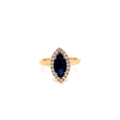 1.30 Total Carat Sapphire Diamond Engagement Ring
