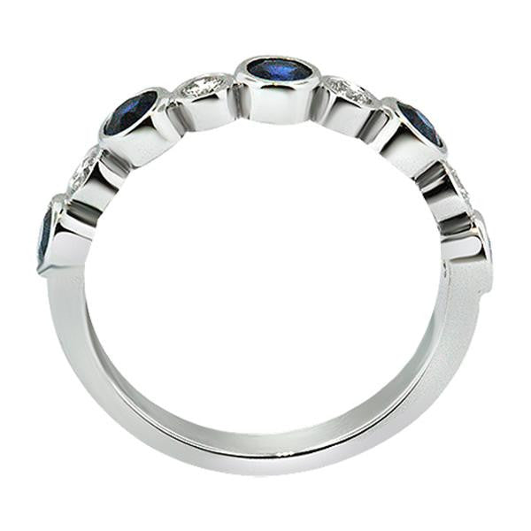 "DBAND01507" Blue Sapphire And Diamond Band