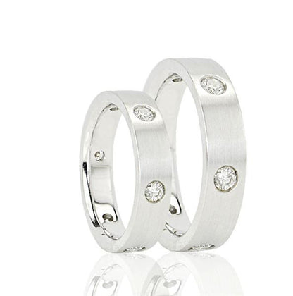 "DBAND01597" Platinum His & Hers Diamond Wedding Band
