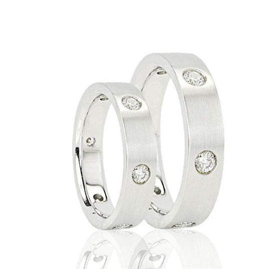 "DBAND01597" Platinum His & Hers Diamond Wedding Band