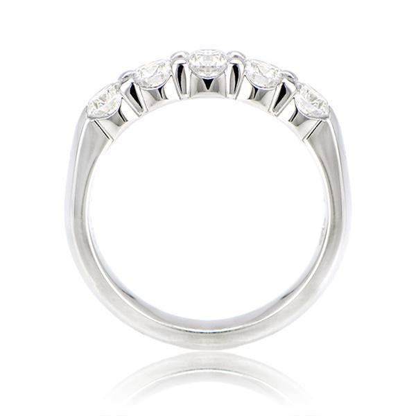 "DBAND01603" 5 Stone Anniversary Band In 14k White Gold DBAND01603
