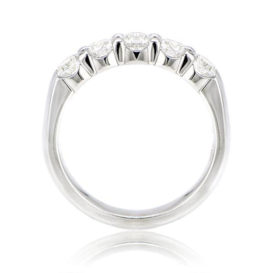 "DBAND01603" 5 Stone Anniversary Band In 14k White Gold DBAND01603