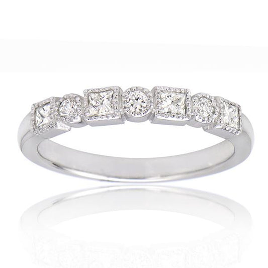 "DBAND01641" 7 Stone Anniversary Band In 18k White Gold DBAND01641
