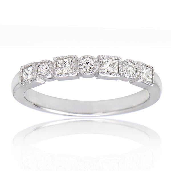 "DBAND01641" 7 Stone Anniversary Band In 18k White Gold DBAND01641