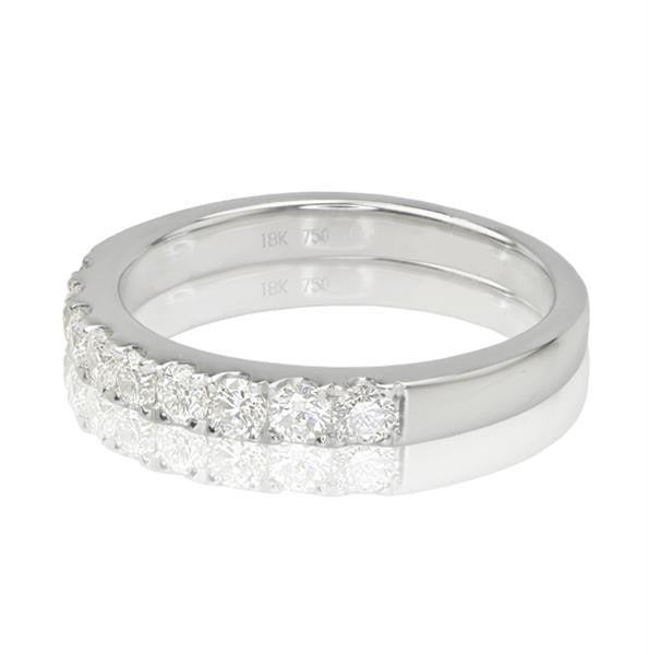 "DBAND01832" Diamond 18K White Gold Wedding Band DBAND01832