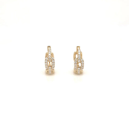 0.30 Carat Diamond Pave-Set Hoop Earrings in 14K Yellow Gold