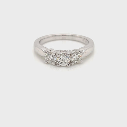 1.05 Total Carat Three Stone Diamond Engagement Ring