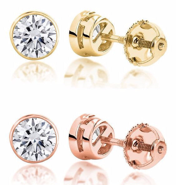 "EARR01355" Bezel Set Diamond Stud Earrings 0.26cts