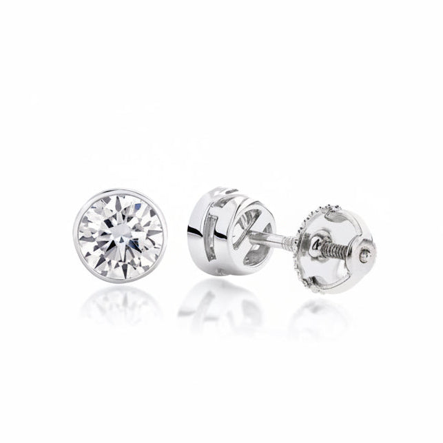 "EARR01355" Bezel Set Diamond Stud Earrings 0.26cts