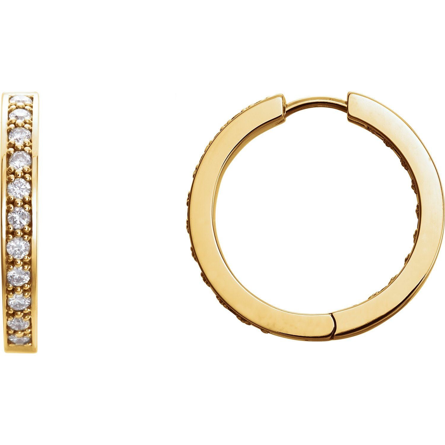 1 CTW Diamond Hoop Inside/Outside Earrings