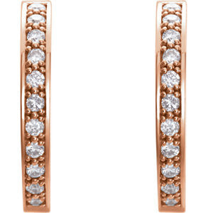 1 CTW Diamond Hoop Inside/Outside Earrings