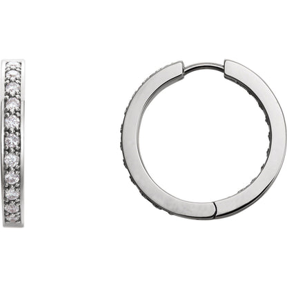 1 CTW Diamond Hoop Inside/Outside Earrings