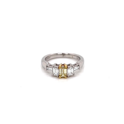 1.26 Total Carat Fancy Yellow Diamond Ladies Engagement Ring