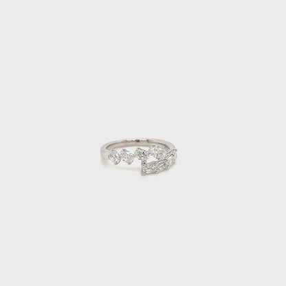 1.22 Total Carat Oval and Emerald Cut, Split Shank Diamond Ring