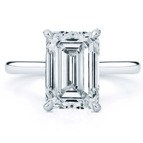 Emerald Cut Diamond Solitaire Engagement Ring