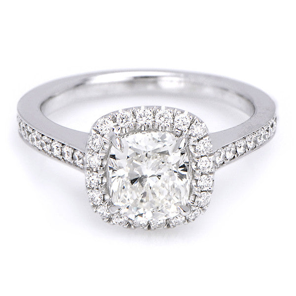 "ENGR01898" Cushion Cut Diamond Halo Engagement Ring