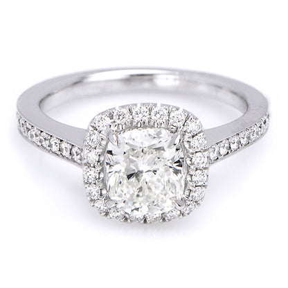 "ENGR01898" Cushion Cut Diamond Halo Engagement Ring