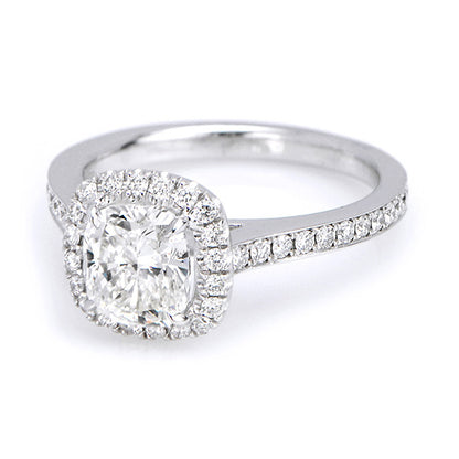 "ENGR01898" Cushion Cut Diamond Halo Engagement Ring