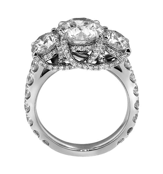"ENGR02473" Three Stone Lucida Style Diamond Engagement Ring ENGR02473