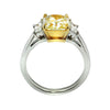 3.61 Total Carat Fancy Yellow Diamond Three-Stone Ladies Engagement Ring, GIA Certified