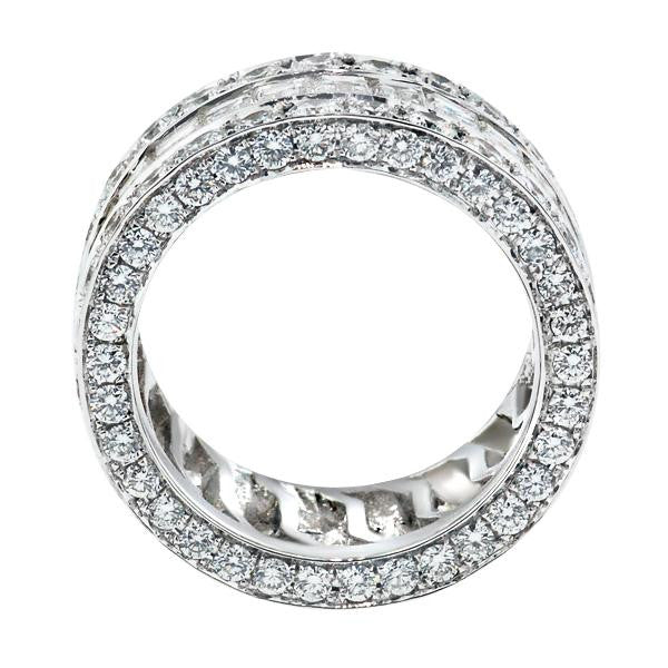 "ETNBD01667" 7.80 Carat Handmade Estate Diamond Eternity Band in 18K White Gold 7.80 ct. tw.