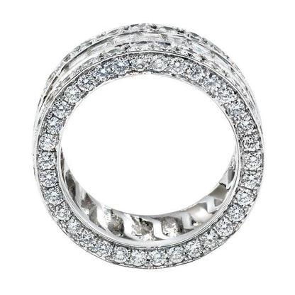 "ETNBD01667" 7.80 Carat Handmade Estate Diamond Eternity Band in 18K White Gold 7.80 ct. tw.