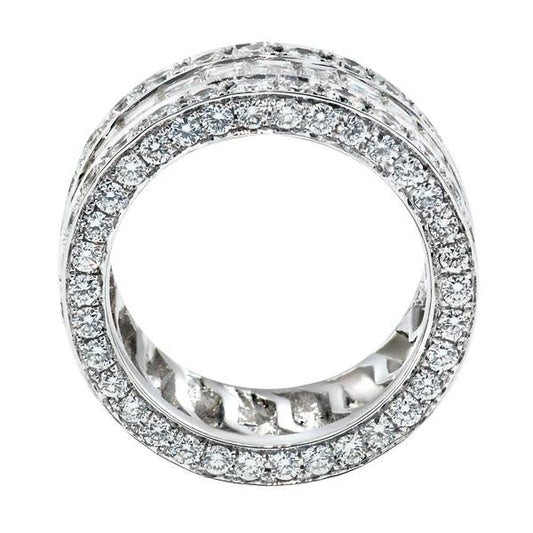 "ETNBD01667" 7.80 Carat Handmade Estate Diamond Eternity Band in 18K White Gold 7.80 ct. tw.