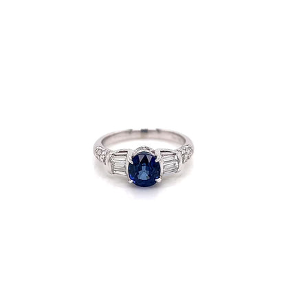 2.31 Total Carat Sapphire Diamond Engagement Ring