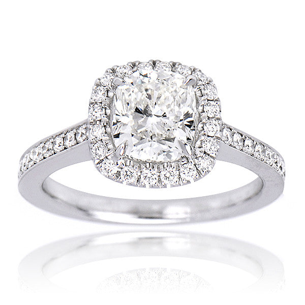 "ENGR01898" Cushion Cut Diamond Halo Engagement Ring