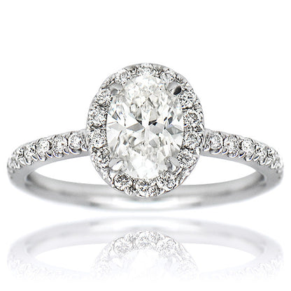 "ENGR02030" Oval Diamond Halo Engagement Ring