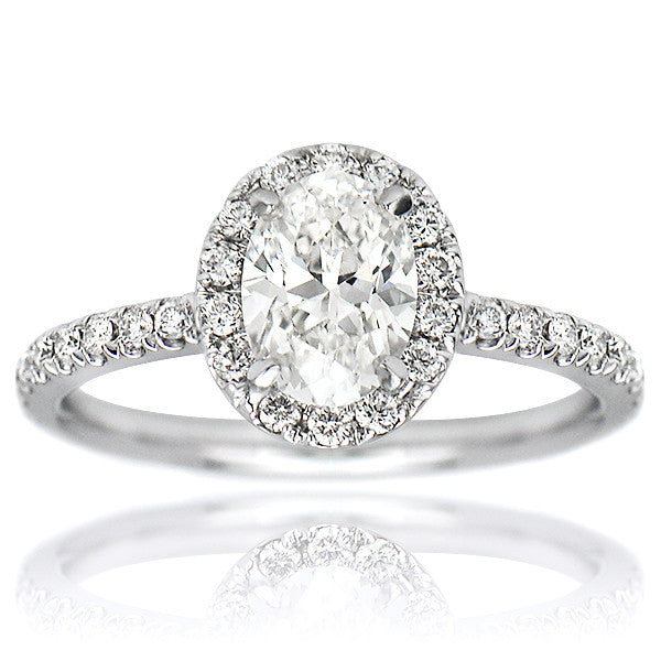 "ENGR02030" Oval Diamond Halo Engagement Ring
