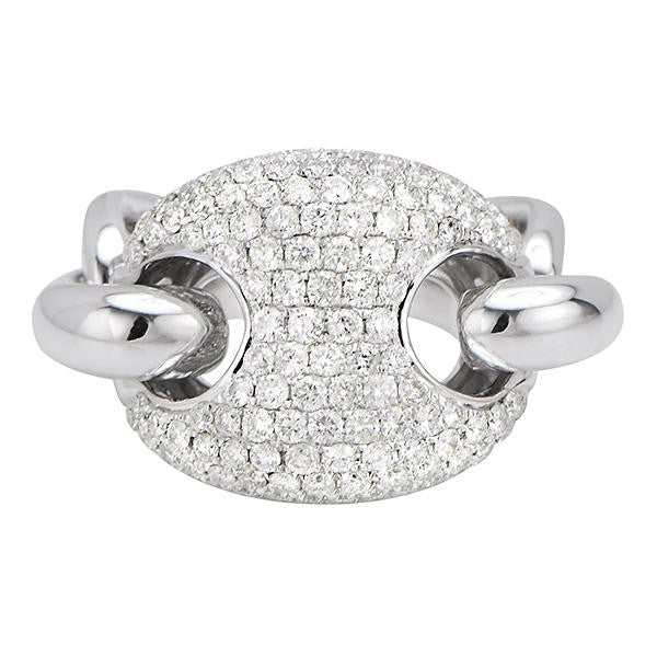 "LADRG01392" Link Diamond Ring in 18K White Gold 1.55 ct. tw.
