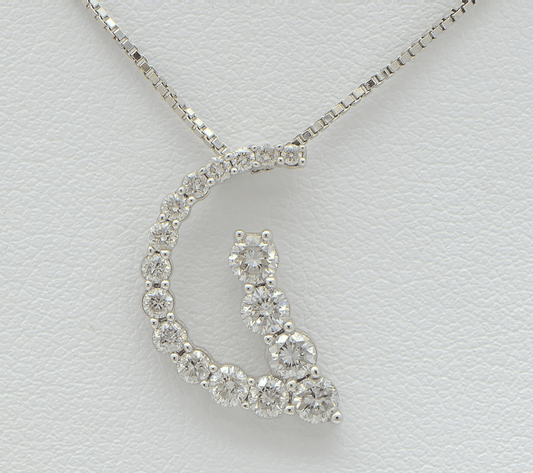 1.32 Carat Diamond Pendant Necklace in 14K White Gold